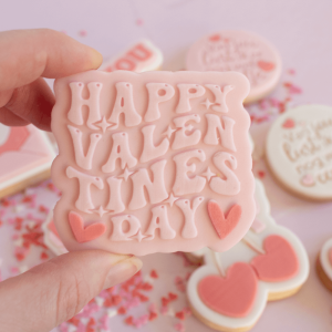 Fondant stempelset – Happy Valentines day (groovy)