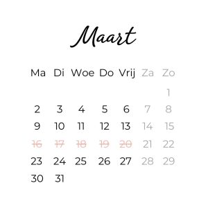 maatwerk kalender maart